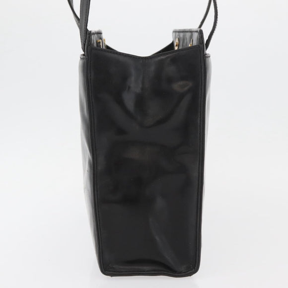 CHANEL Tote Bag Patent leather Black Gold CC Auth bs34158