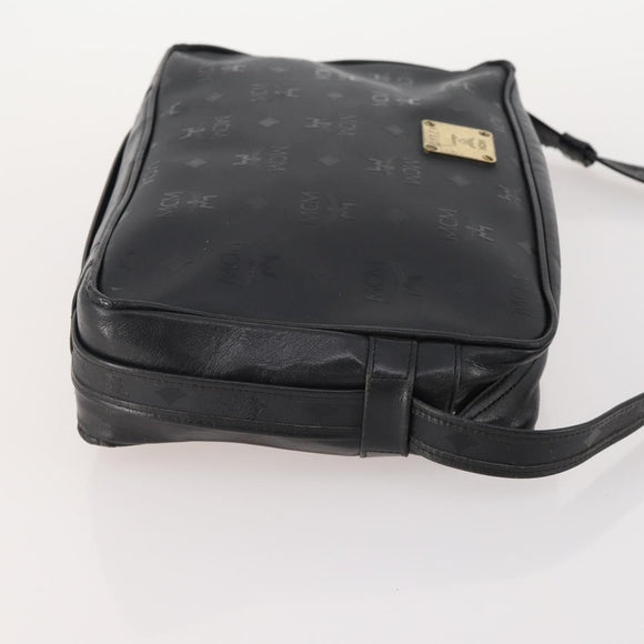 MCM Vicetos Logogram Shoulder Bag PVC Leather 2 Set Black Auth bs34160