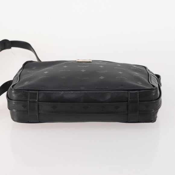 MCM Vicetos Logogram Shoulder Bag PVC Leather 2 Set Black Auth bs34160