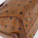 MCM Vicetos Logogram Hand Bag PVC Leather Brown Gold Auth bs34161-15