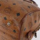 MCM Vicetos Logogram Hand Bag PVC Leather Brown Gold Auth bs34161-16