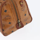 MCM Vicetos Logogram Hand Bag PVC Leather Brown Gold Auth bs34161-10