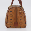 MCM Vicetos Logogram Hand Bag PVC Leather Brown Gold Auth bs34161-3