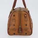 MCM Vicetos Logogram Hand Bag PVC Leather Brown Gold Auth bs34161-4