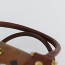 MCM Vicetos Logogram Hand Bag PVC Leather Brown Gold Auth bs34161-8