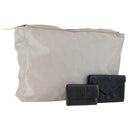 CHANEL Matelasse Wallet Caviar Skin Nylon 3 Set Black Gray Navy CC Auth bs34162-1