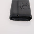 CHANEL Matelasse Wallet Caviar Skin Nylon 3 Set Black Gray Navy CC Auth bs34162-10