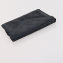 CHANEL Matelasse Wallet Caviar Skin Nylon 3 Set Black Gray Navy CC Auth bs34162-17