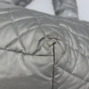 CHANEL Cococoon Hand Bag Nylon Silver CC Auth bs34163-9
