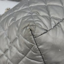 CHANEL Cococoon Hand Bag Nylon Silver CC Auth bs34163-14