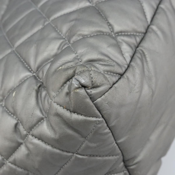 CHANEL Cococoon Hand Bag Nylon Silver CC Auth bs34163