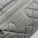 CHANEL Cococoon Hand Bag Nylon Silver CC Auth bs34163-18