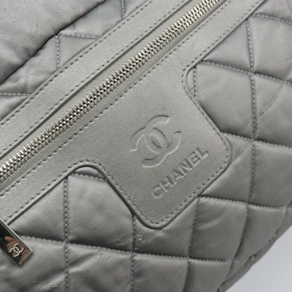 CHANEL Cococoon Hand Bag Nylon Silver CC Auth bs34163