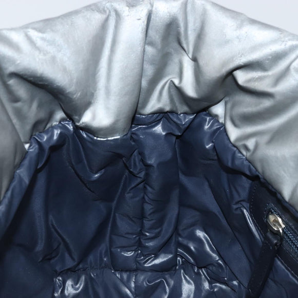 CHANEL Cococoon Hand Bag Nylon Silver CC Auth bs34163