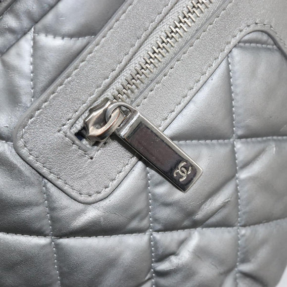 CHANEL Cococoon Hand Bag Nylon Silver CC Auth bs34163