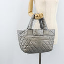 CHANEL Cococoon Hand Bag Nylon Silver CC Auth bs34163-26