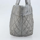 CHANEL Cococoon Hand Bag Nylon Silver CC Auth bs34163-4