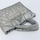 CHANEL Cococoon Hand Bag Nylon Silver CC Auth bs34163-6