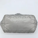 CHANEL Cococoon Hand Bag Nylon Silver CC Auth bs34163-5