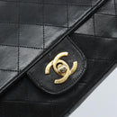 CHANEL Matelasse 25 Double Flap Chain Bag Lammleder Gold Schwarz CC Auth bs34164-18