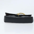 CHANEL Matelasse 25 Double Flap Chain Bag Lamb Skin Gold Black CC Auth bs34164-5