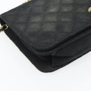CHANEL Matelassé Chain Shoulder Bag Baumwolle Schwarz Gold CC Auth bs34166-14