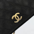 CHANEL Matelassé Chain Shoulder Bag Baumwolle Schwarz Gold CC Auth bs34166-17