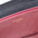 CHANEL Matelassé Chain Shoulder Bag Baumwolle Schwarz Gold CC Auth bs34166-11