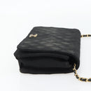 CHANEL Matelassé Chain Shoulder Bag Baumwolle Schwarz Gold CC Auth bs34166-4