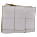 BOTTEGA VENETA INTRECCIATO Bifold Wallet Leather Purple Gold Auth bs34168-1