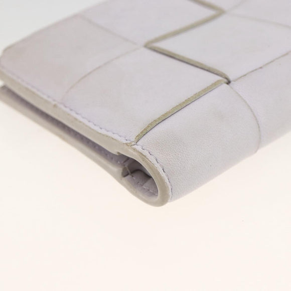 BOTTEGA VENETA INTRECCIATO Bifold Wallet Leather Purple Gold Auth bs34168