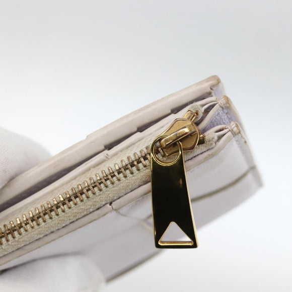 BOTTEGA VENETA INTRECCIATO Bifold Wallet Leather Purple Gold Auth bs34168