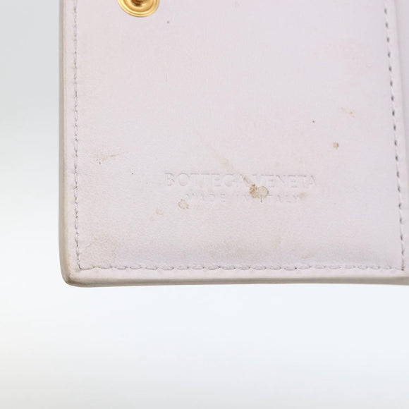 BOTTEGA VENETA INTRECCIATO Bifold Wallet Leather Purple Gold Auth bs34168