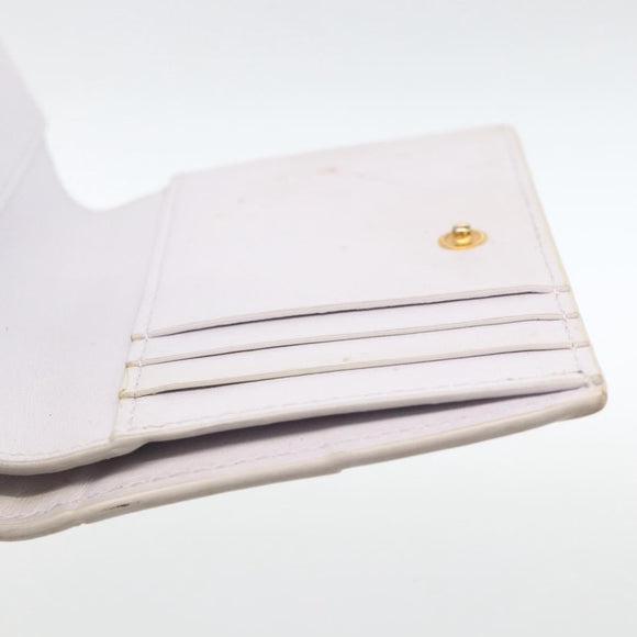 BOTTEGA VENETA INTRECCIATO Bifold Wallet Leather Purple Gold Auth bs34168