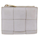 BOTTEGA VENETA INTRECCIATO Bifold Wallet Leather Purple Gold Auth bs34168-2