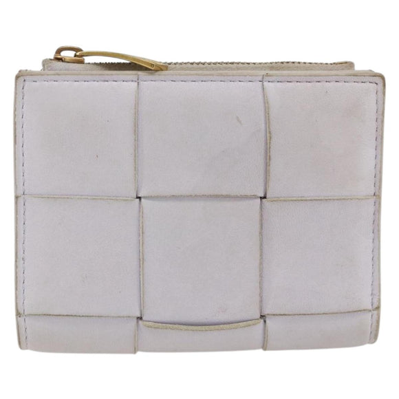 BOTTEGA VENETA INTRECCIATO Bifold Wallet Leather Purple Gold Auth bs34168