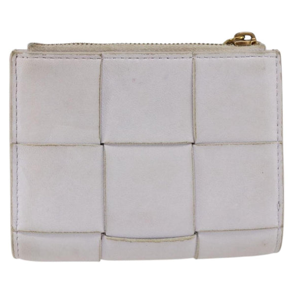 BOTTEGA VENETA INTRECCIATO Bifold Wallet Leather Purple Gold Auth bs34168
