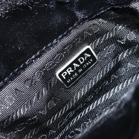 PRADA Pouch Velor Black Auth bs34170