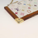 LOUIS VUITTON Monogram Multicolor Pochette Cles Purse White M92655 Auth bs34172-14