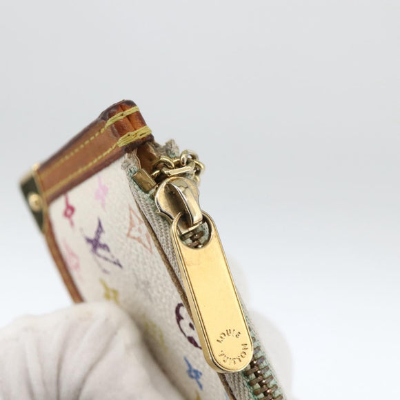 LOUIS VUITTON Monogram Multicolor Pochette Cles Purse White M92655 Auth bs34172