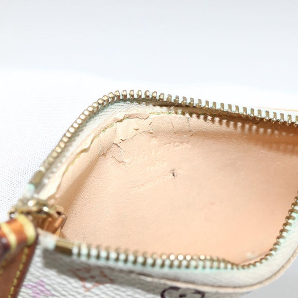 LOUIS VUITTON Monogram Multicolor Pochette Cles Purse White M92655 Auth bs34172