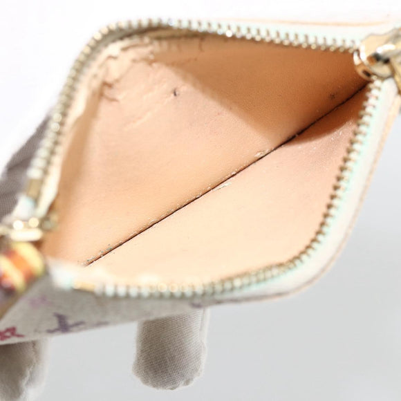 LOUIS VUITTON Monogram Multicolor Pochette Cles Purse White M92655 Auth bs34172