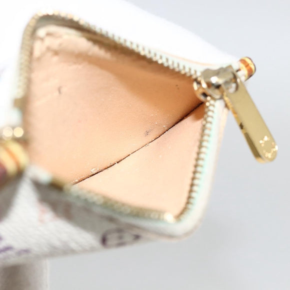 LOUIS VUITTON Monogram Multicolor Pochette Cles Purse White M92655 Auth bs34172