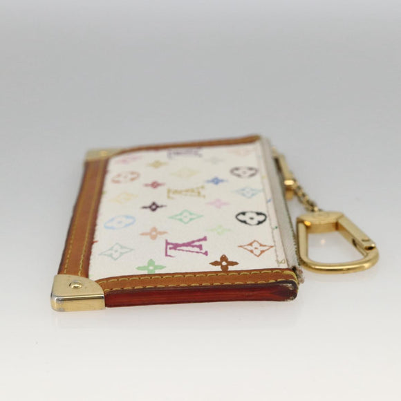 LOUIS VUITTON Monogram Multicolor Pochette Cles Purse White M92655 Auth bs34172
