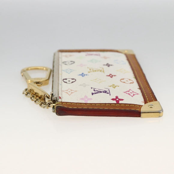 LOUIS VUITTON Monogram Multicolor Pochette Cles Purse White M92655 Auth bs34172