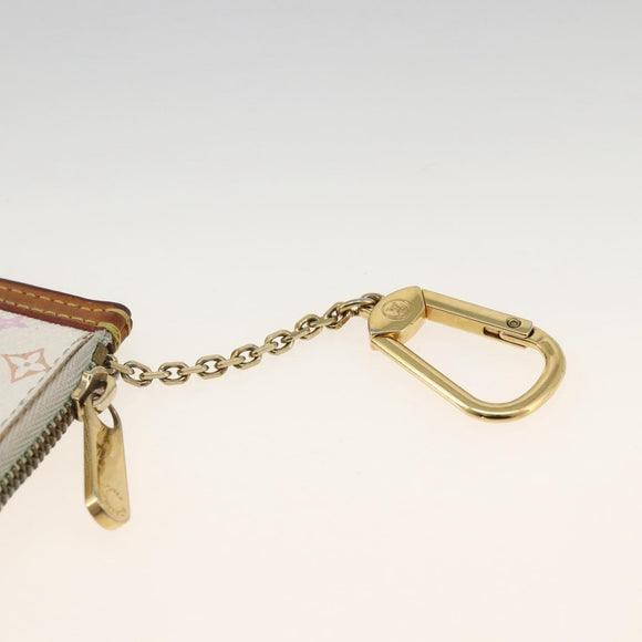 LOUIS VUITTON Monogram Multicolor Pochette Cles Purse White M92655 Auth bs34172
