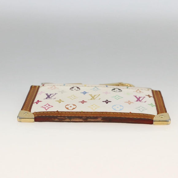 LOUIS VUITTON Monogram Multicolor Pochette Cles Purse White M92655 Auth bs34172