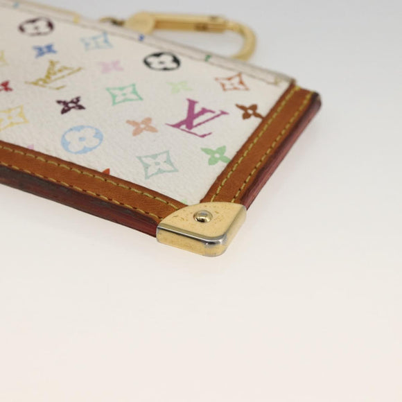 LOUIS VUITTON Monogram Multicolor Pochette Cles Purse White M92655 Auth bs34172
