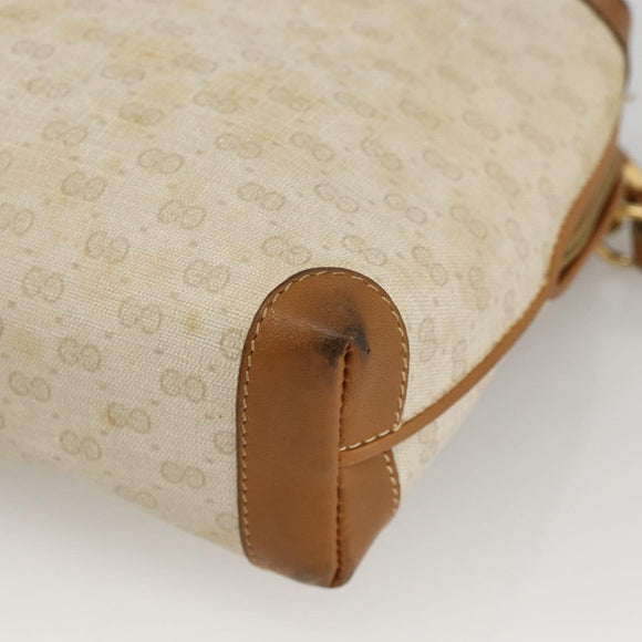 GUCCI Micro GG Supreme Shoulder Bag PVC Beige Gold 007 104 4916 Auth bs34174