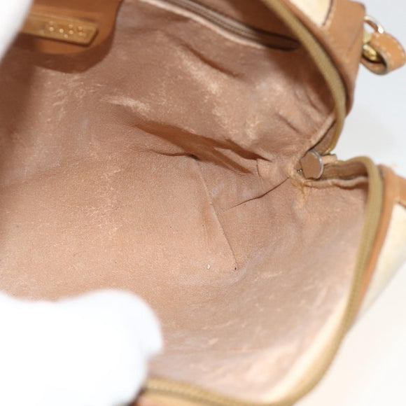 GUCCI Micro GG Supreme Shoulder Bag PVC Beige Gold 007 104 4916 Auth bs34174